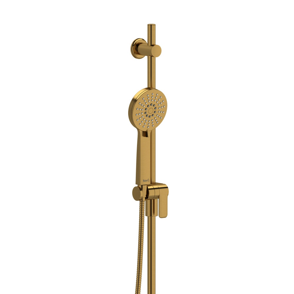 Riobel 4861BG-WS Handshower Set With 35" Slide Bar and 3-Function Handshower - Brushed Gold