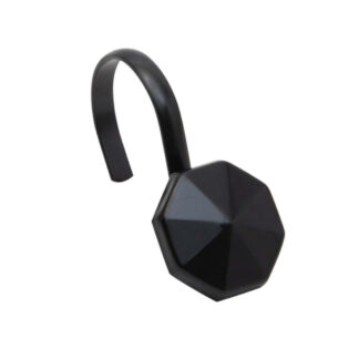 Moda at Home 305914-BLK Alta Shower Curtain Hook, 12 Pack - Black