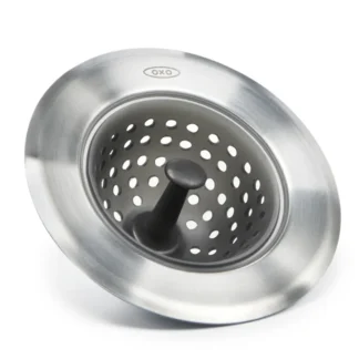 OXO 1308200BK Silicone Sink Strainer - Stainless Steel & Black