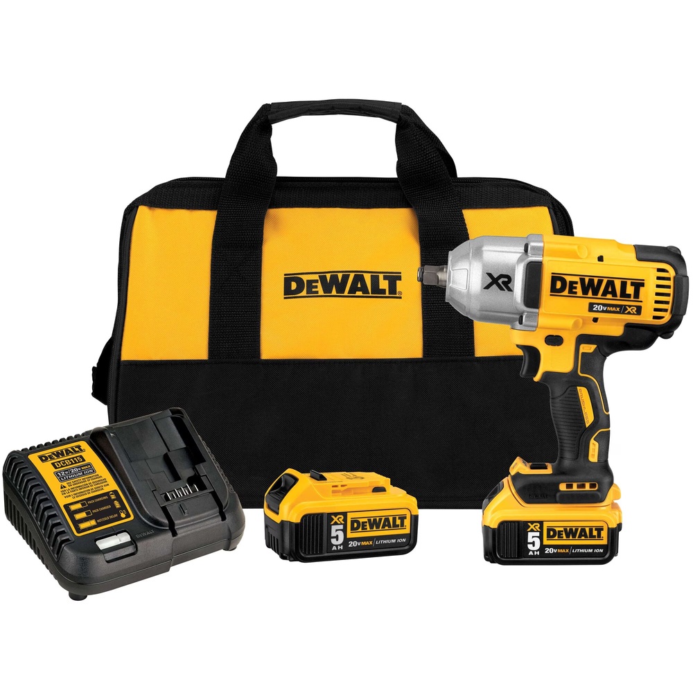Dewalt DCF899HP2 20V MAX* XR® High Torque 1/2 in. Impact Wrench With Hog Ring Anvil Kit (5.0Ah)