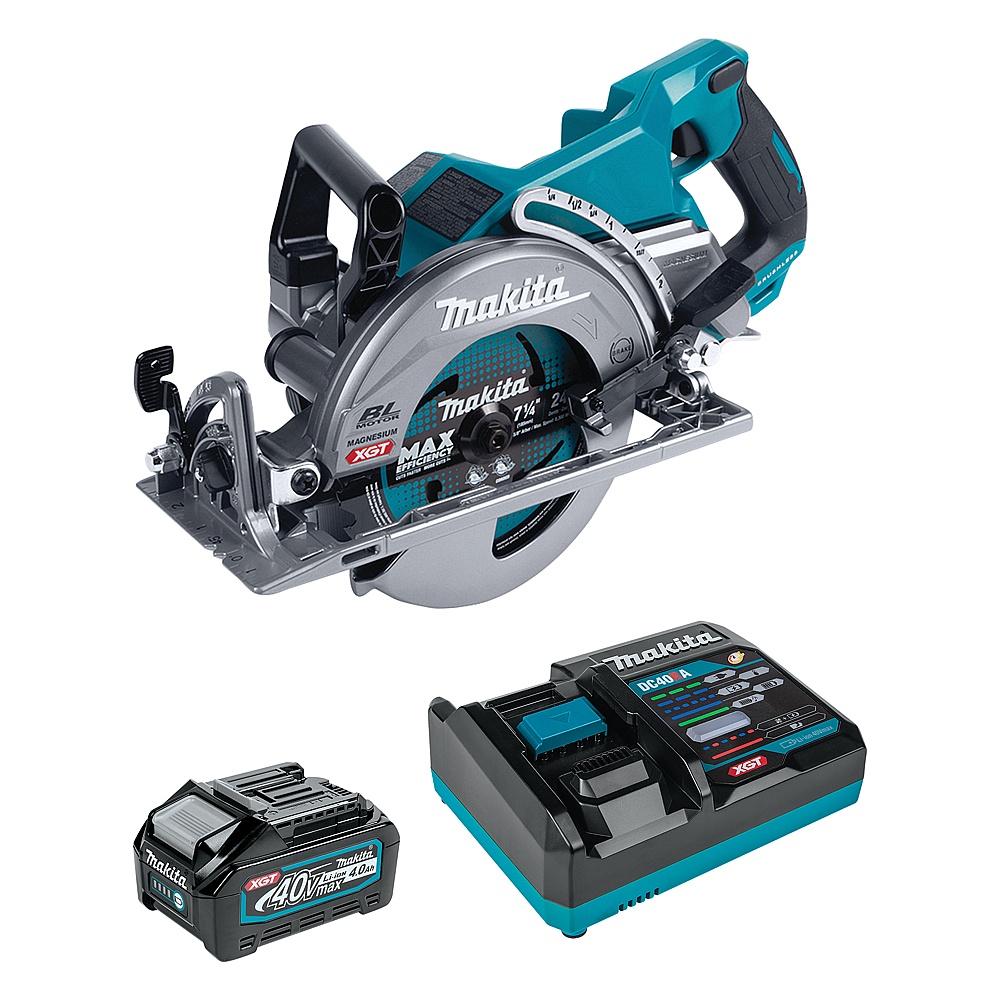 Makita RS001GM101 40Vmax XGT Brushless Cordless 7-1/4" Rear-Handle Circular Saw w/ADT & XPT (4.0Ah Kit)