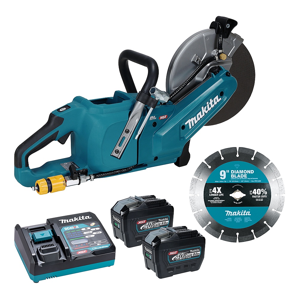 Makita CE003GL201 40Vmax XGT BL 9" Power Cutter, 8.0Ah x2Kit