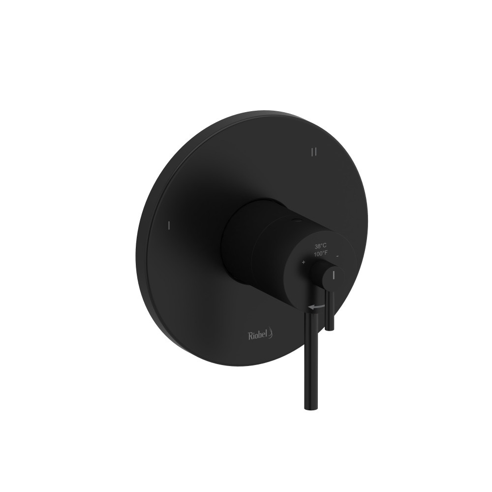 Riobel TGS95BK GS GS 1/2" Therm & Pressure Balance Trim With 5 Functions - Black