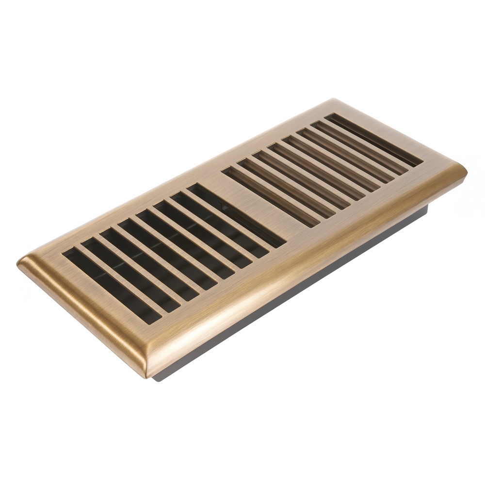 Imperial RG3114 4"x10" Louvered Floor Register - Antique Brass