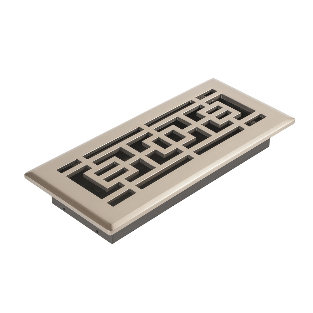 Imperial RG3132 4"x10" Oriental Floor Register - Satin Nickel