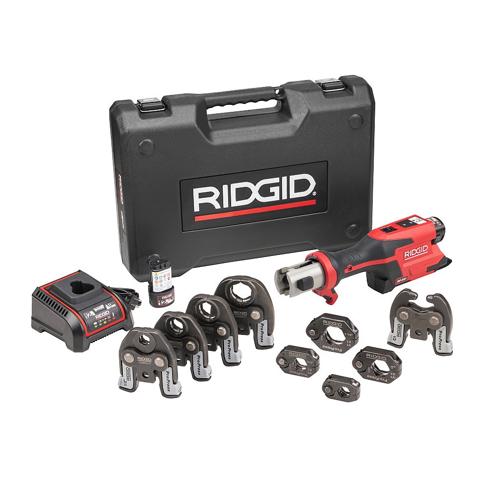Ridgid 78208 RP 251 Press Tool Battery Kit with ProPress Rings & Jaws (1/2"-1-1/4") and C1 Actuator