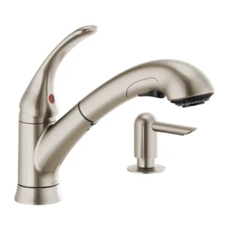 Delta 4362LF-SSSD Single Handle Pull-Out Kitchen Faucet & Soap Pump - Stainless Steel