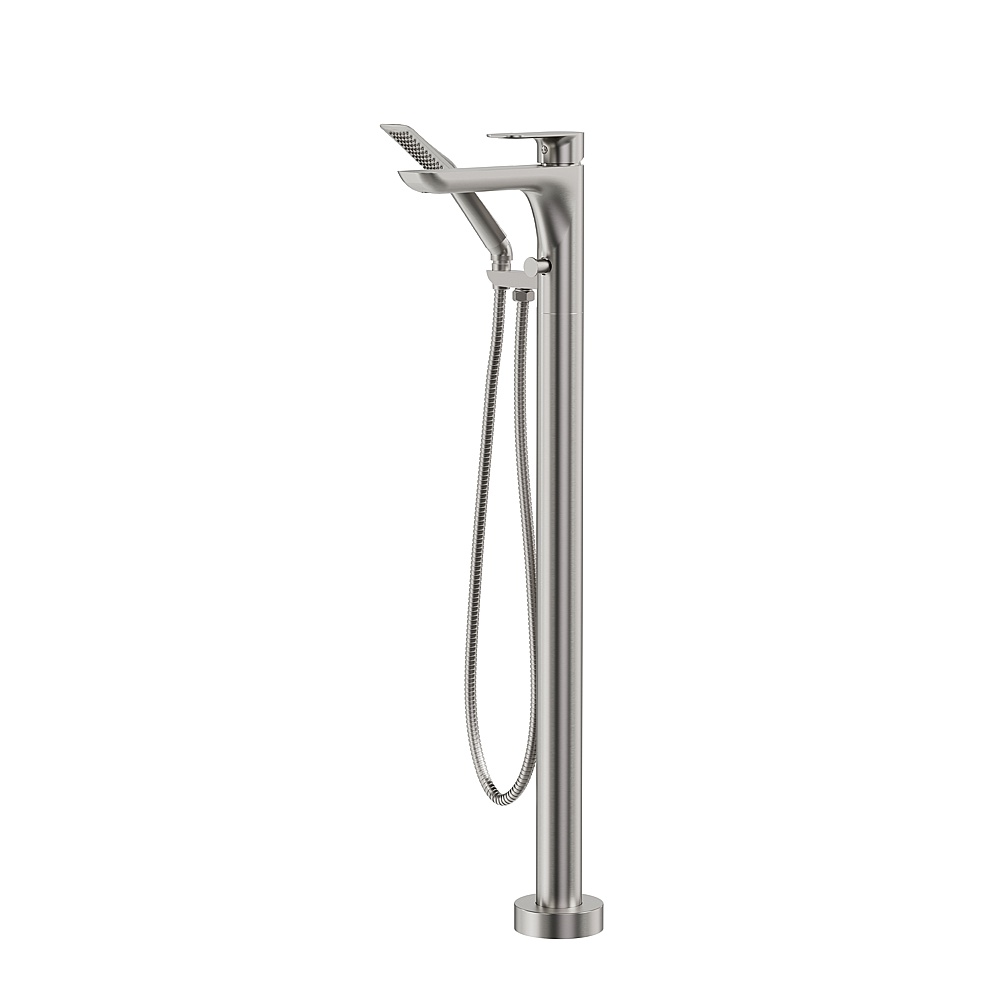Aquabrass Xpress ABFB56085BNVD 56085 Must Floor Tub Filler with Handshiwer - Brushed Nickel PVD