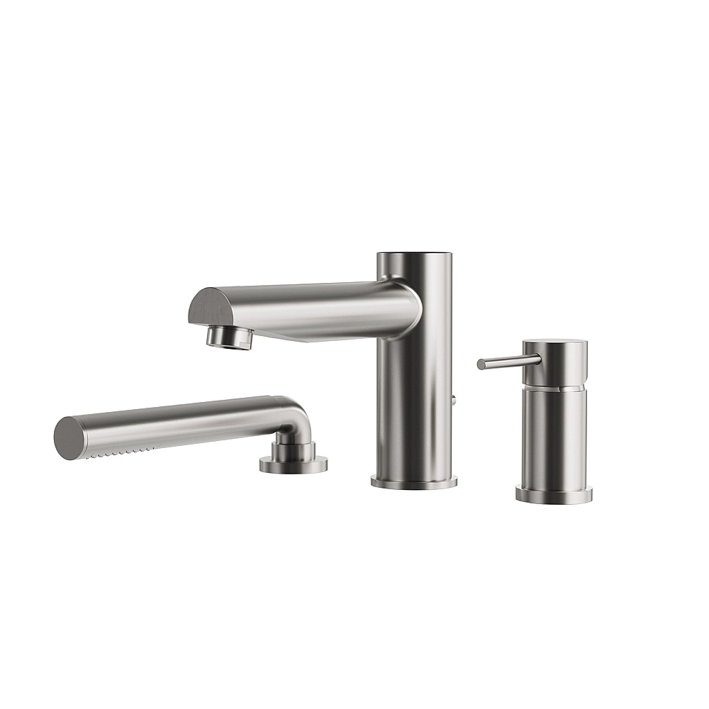 Aquabrass Xpress ABFB61N13BNVD 61N13 Volare 3 Pcs Deck Tub Filler with Handshower - Brushed Nickel PVD