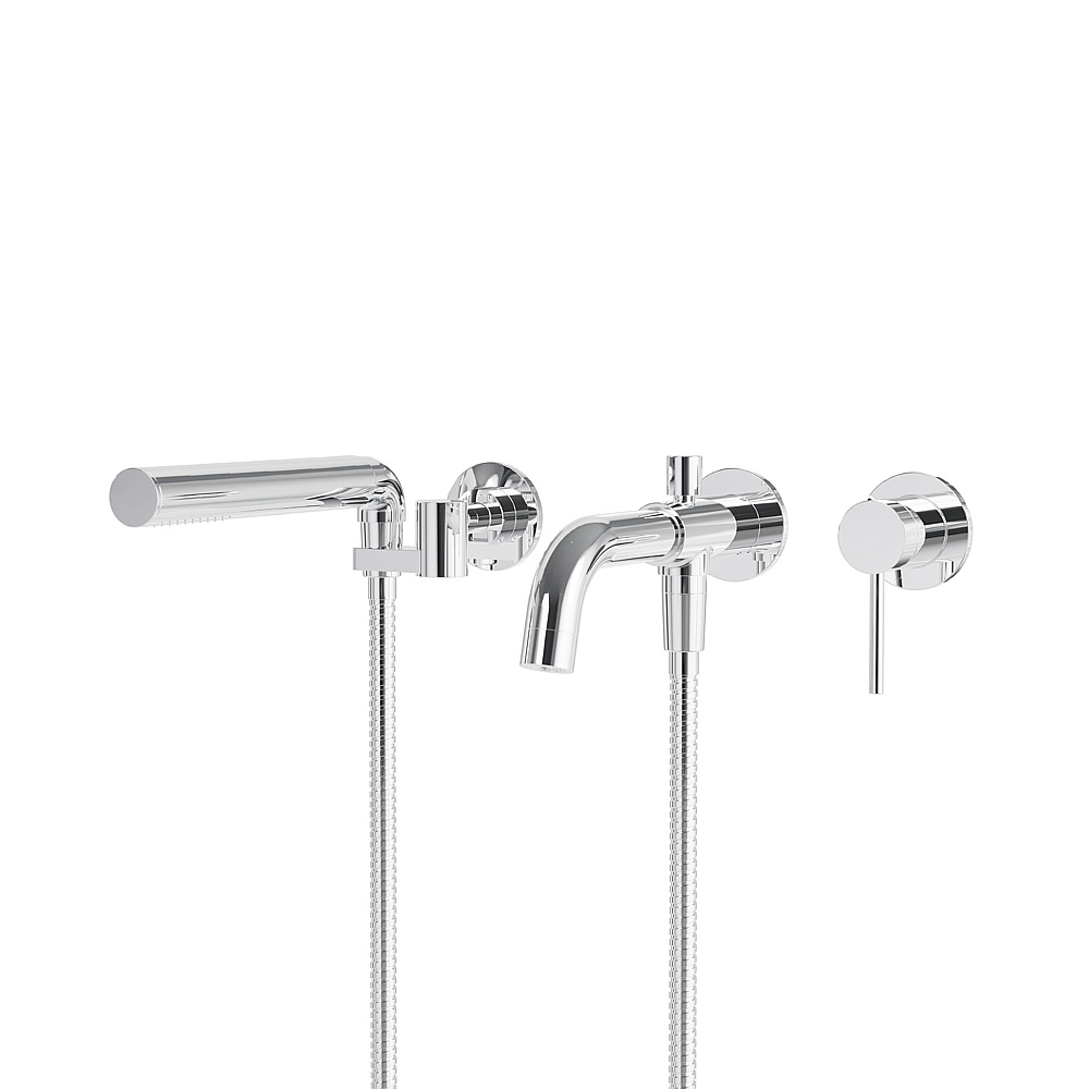 Aquabrass Xpress ABFC62304PC 62304 Umix Wall Tub Filler - Trim Only - Polished Chrome