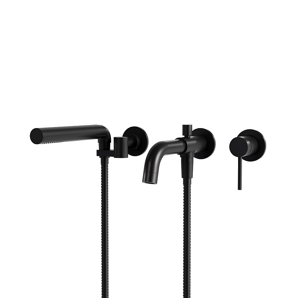 Aquabrass Xpress ABFC62304EBK 62304 Umix Wall Tub Filler - Trim Only - Electro Black