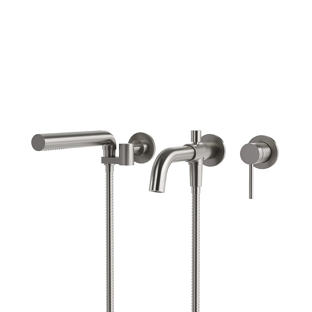 Aquabrass Xpress ABFC62304BNVD 62304 Umix Wall Tub Filler - Trim Only - Brushed Nickel PVD