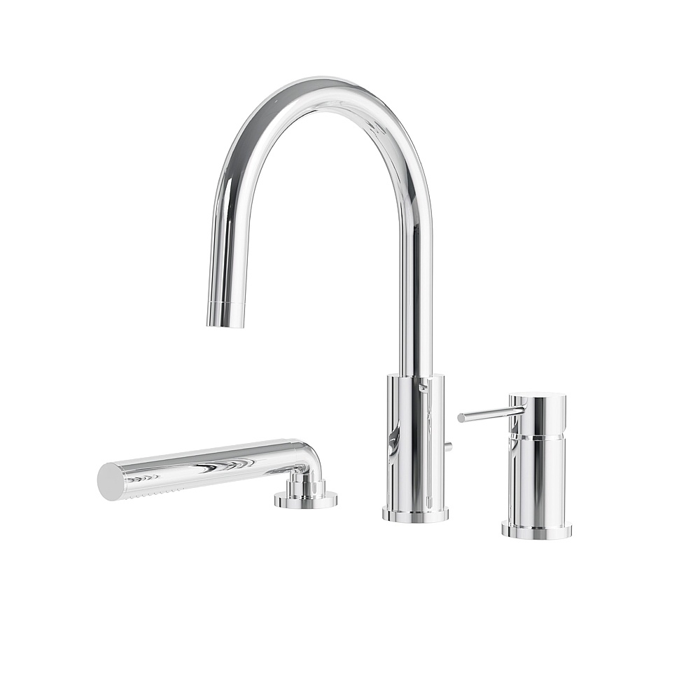 Aquabrass Xpress ABFB62313PC 62313 Umix 3 Pcs Tub Filler with Handshower - Polished Chrome