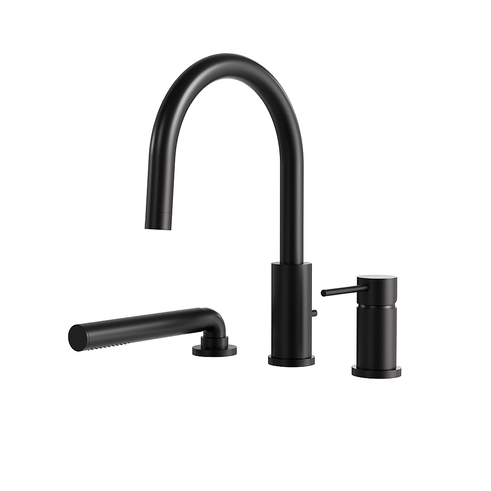 Aquabrass Xpress ABFB62313EBK 62313 Umix 3 Pcs Tub Filler with Handshower - Electro Black
