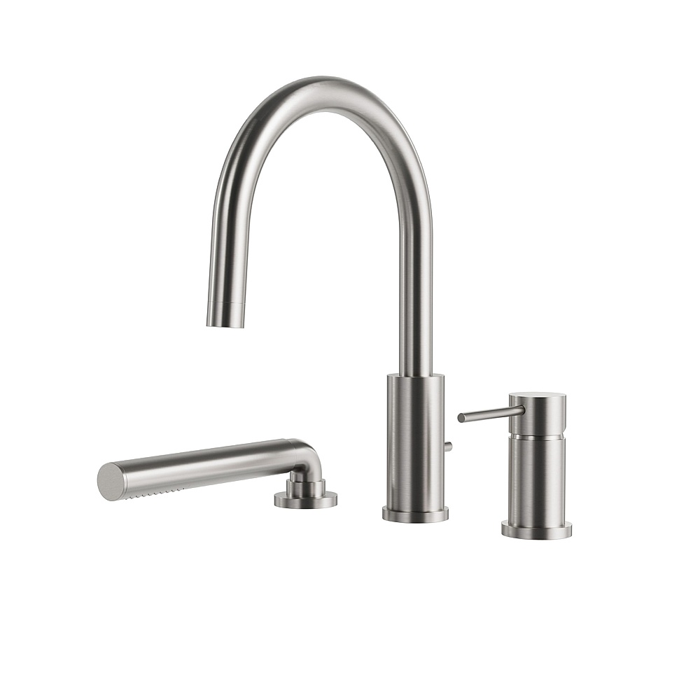 Aquabrass Xpress ABFB62313BNVD 62313 Umix 3 Pcs Tub Filler with Handshower - Brushed Nickel PVD