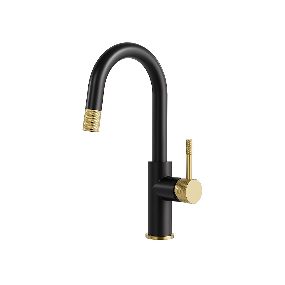 Aquabrass Xpress ABFK6235BEBK 6235B Umix Pull-Down 1 Spray Bar Faucet - Electro Black