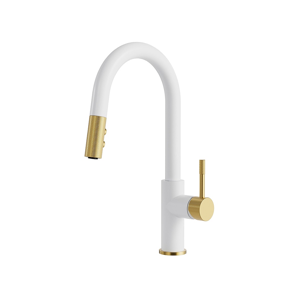 Aquabrass Xpress ABFK6235NWH 6235N Umix Pull-Down 2 Spray Kit Faucet - White