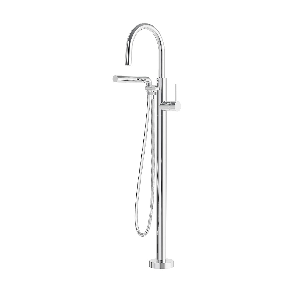 Aquabrass Xpress ABFB62384PC 62384 Umix Floor Tub Filler with Handshower - Polished Chrome