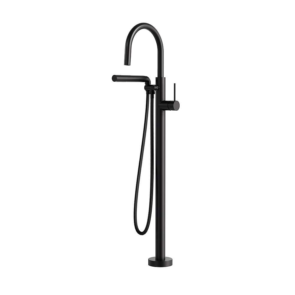 Aquabrass Xpress ABFB62384EBK 62384 Umix Floor Tub Filler with Handshower - Electro Black