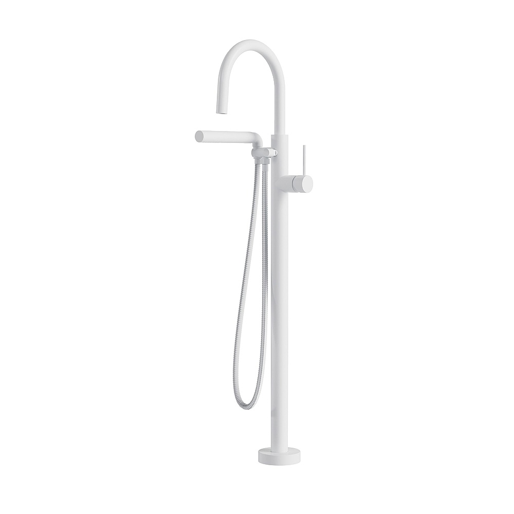 Aquabrass Xpress ABFB62384WH 62384 Umix Floor Tub Filler with Handshower - White