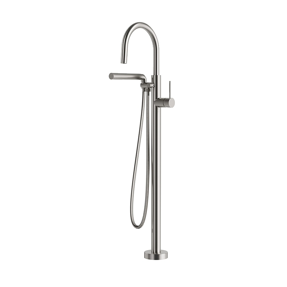 Aquabrass Xpress ABFB62384BNVD 62384 Umix Floor Tub Filler with Handshower - Brushed Nickel PVD