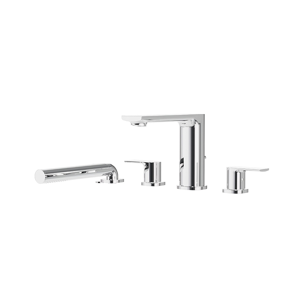 Aquabrass Xpress ABFBTMR18PC Tmr18 Tmr Plus 4Pcs Deck Tub Fill with Handshower - Polished Chrome