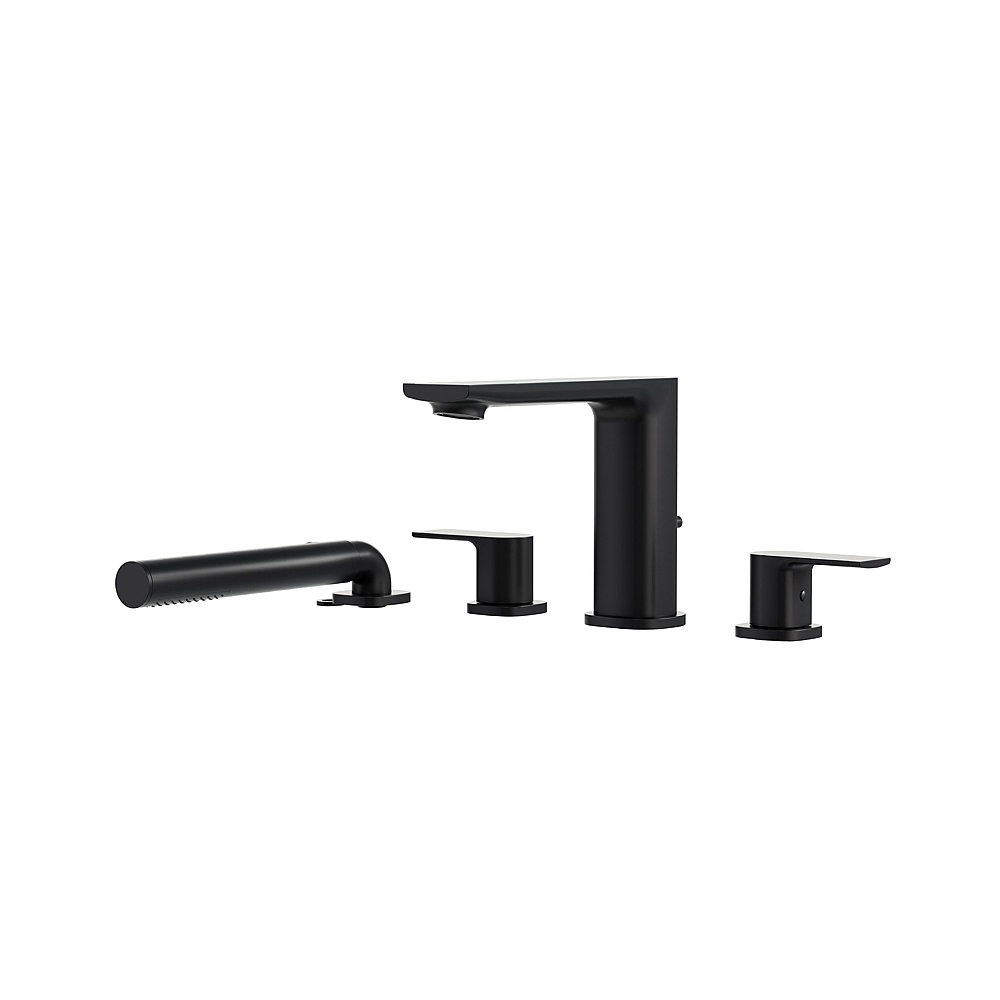Aquabrass Xpress ABFBTMR18EBK Tmr18 Tmr Plus 4Pcs Deck Tub Fill with Handshower - Electro Black