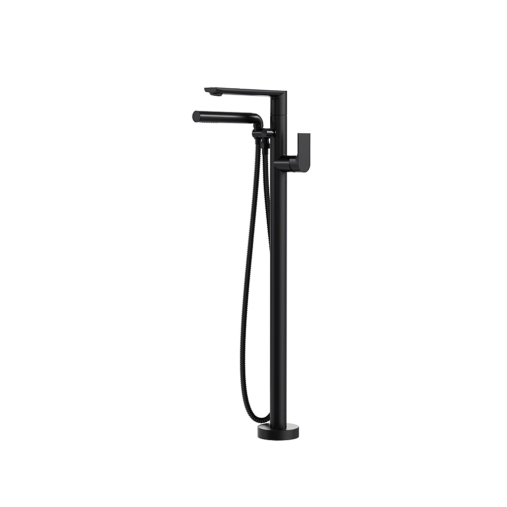 Aquabrass Xpress ABFBTMR84EBK Tmr84 Tmr Plus Floor Tub Filler with Handshower - Electro Black