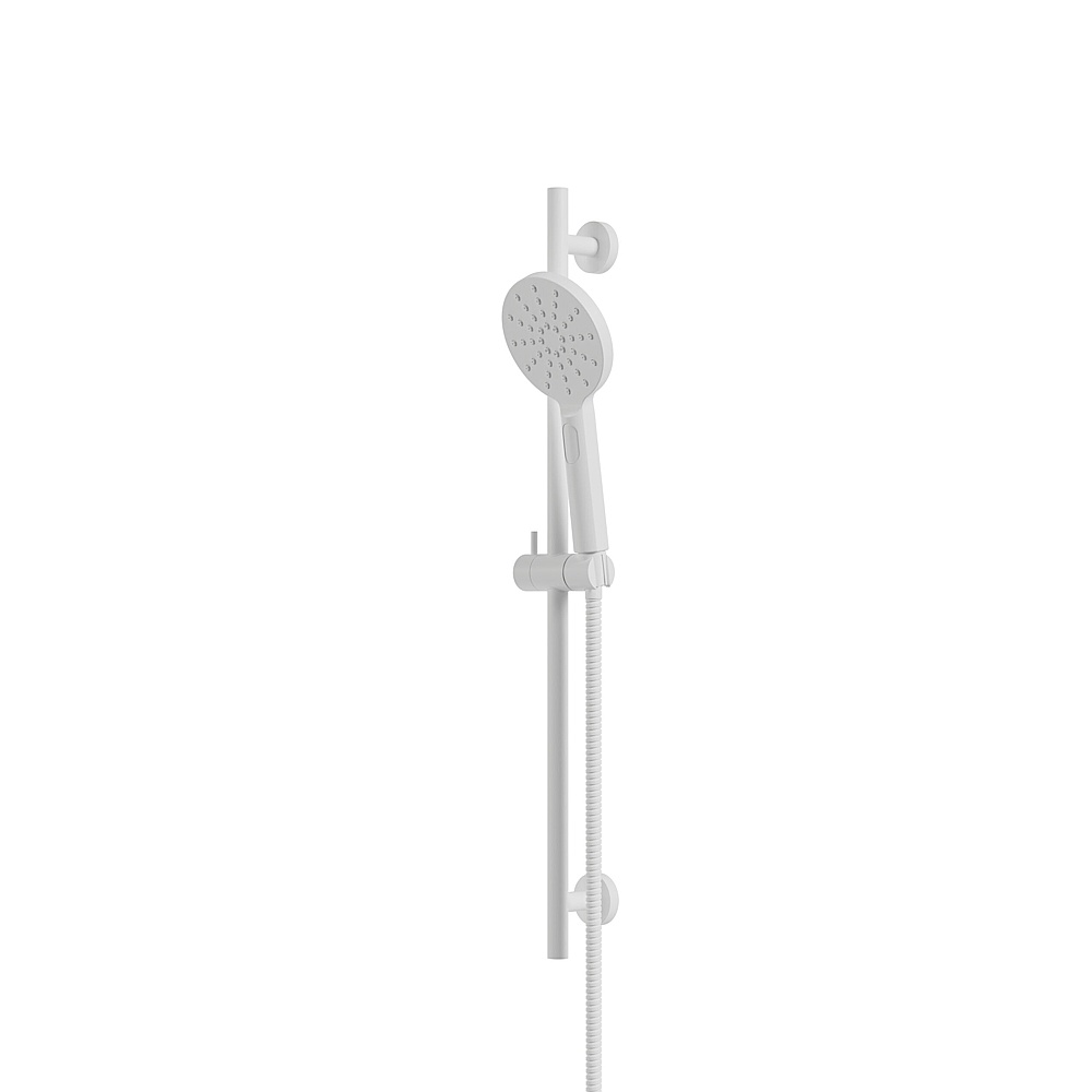 Aquabrass Xpress ABSCXPR95WH Xpr95 Complete Round Shower Rail - 3 Functions Handshower - White