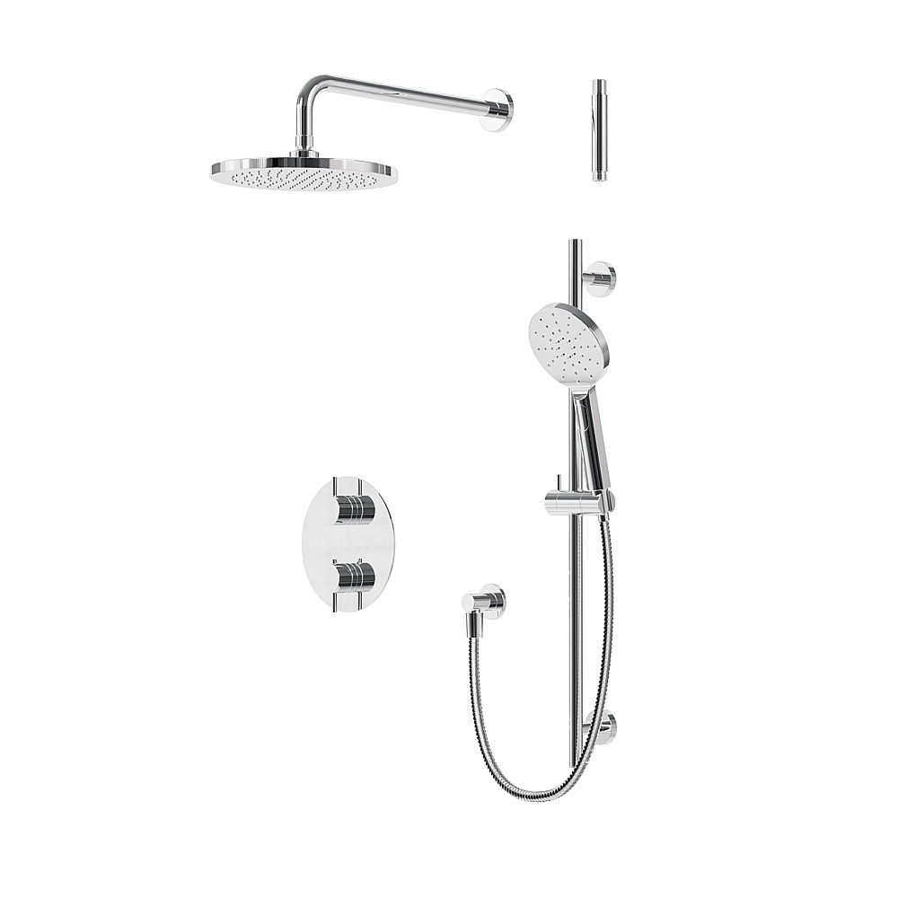 Aquabrass Xpress ABSZXPRK01GPC Xprk01G Thermo Shower Kit - 2-Way Non Shared - Polished Chrome