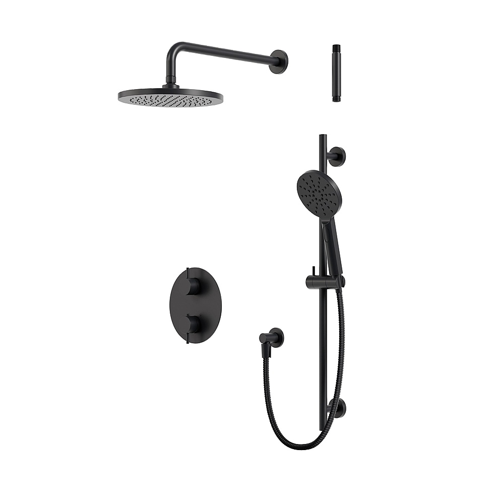 Aquabrass Xpress ABSZXPRK01GEBK Xprk01G Thermo Shower Kit - 2-Way Non Shared - Electro Black