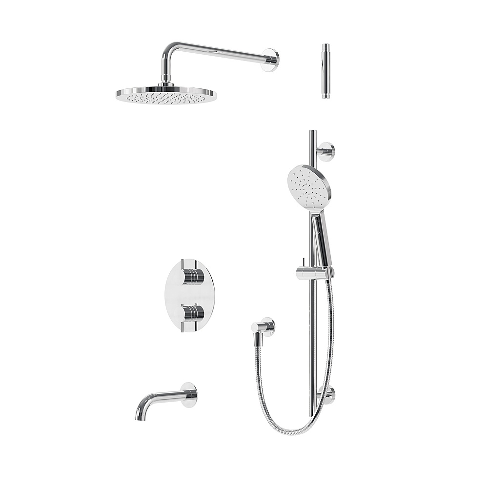 Aquabrass Xpress ABSZXPRK02PC Xprk02 Thermo Shower Kit - 3-Way Shared - Polished Chrome