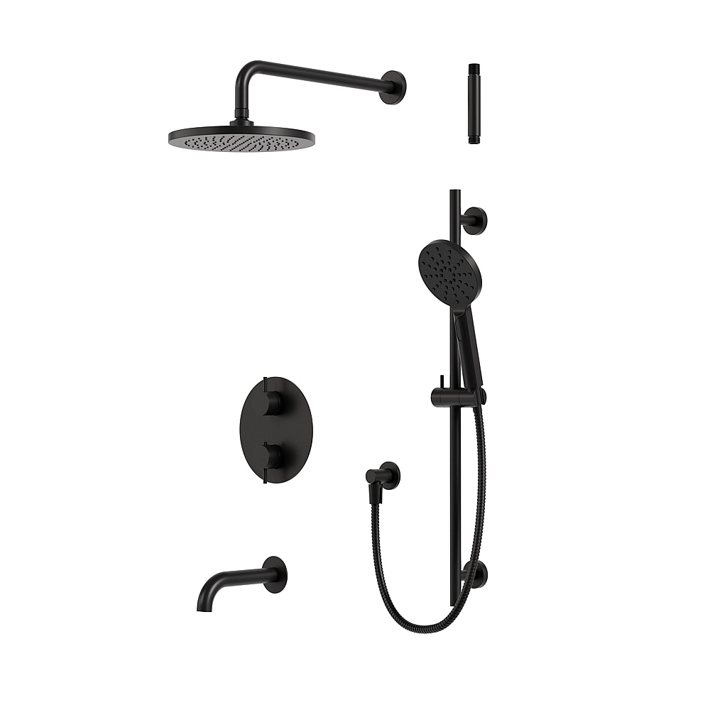 Aquabrass Xpress ABSZXPRK02GEBK Xprk02G Thermo Shower Kit 3-Way Non Shared - Electro Black