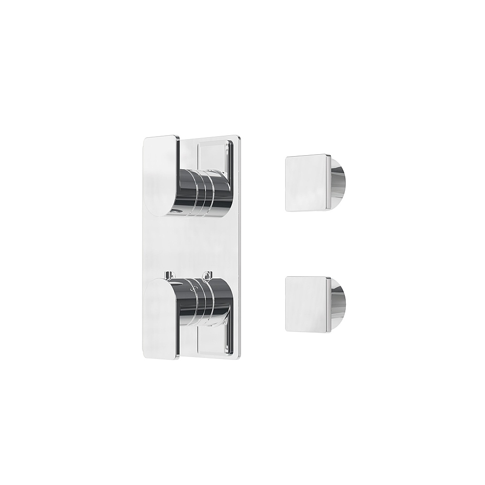 Aquabrass Xpress ABSTXPS9395PC Xps9395 Square Trimset 3-Way Non-Shared -90801 Valve - Polished Chrome