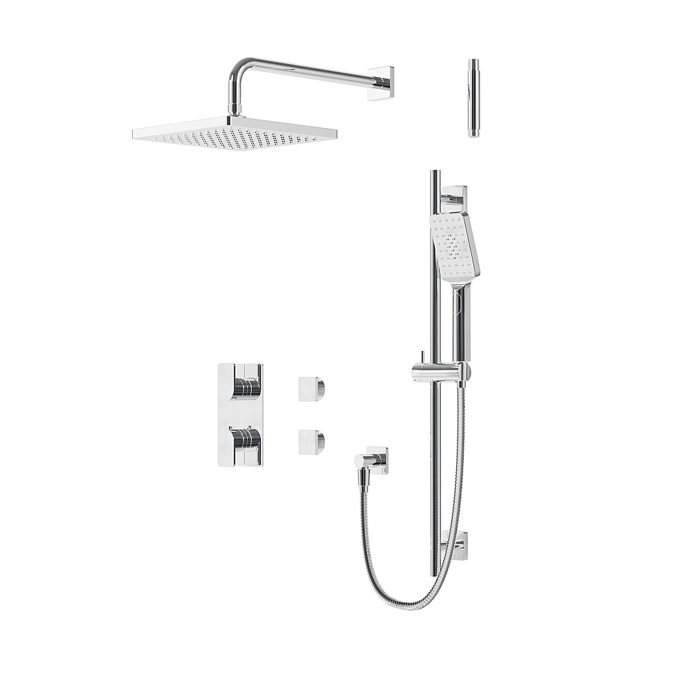 Aquabrass Xpress ABSZXPSK01GPC Xpsk01G Thermo Shower Kit - 2-Way Non Shared - Polished Chrome
