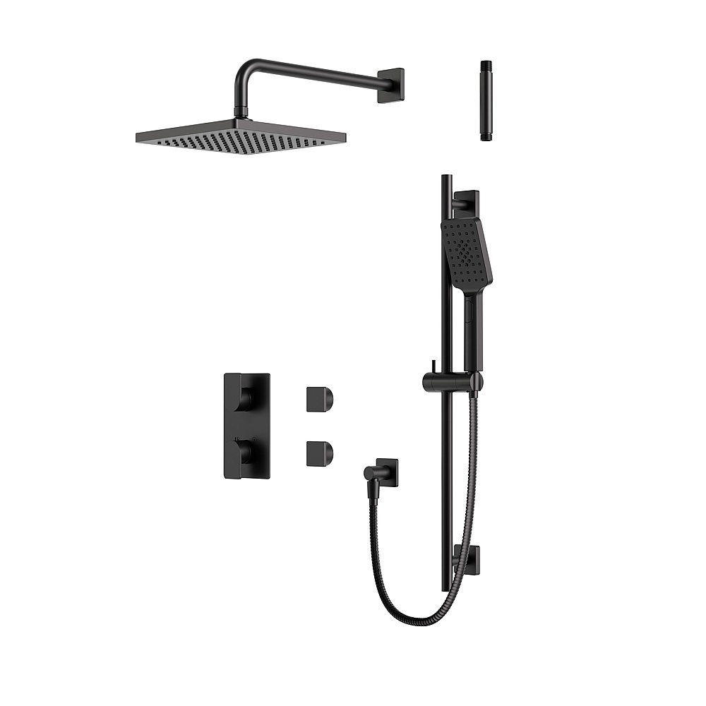Aquabrass Xpress ABSZXPSK01GEBK Xpsk01G Thermo Shower Kit - 2-Way Non Shared - Electro Black
