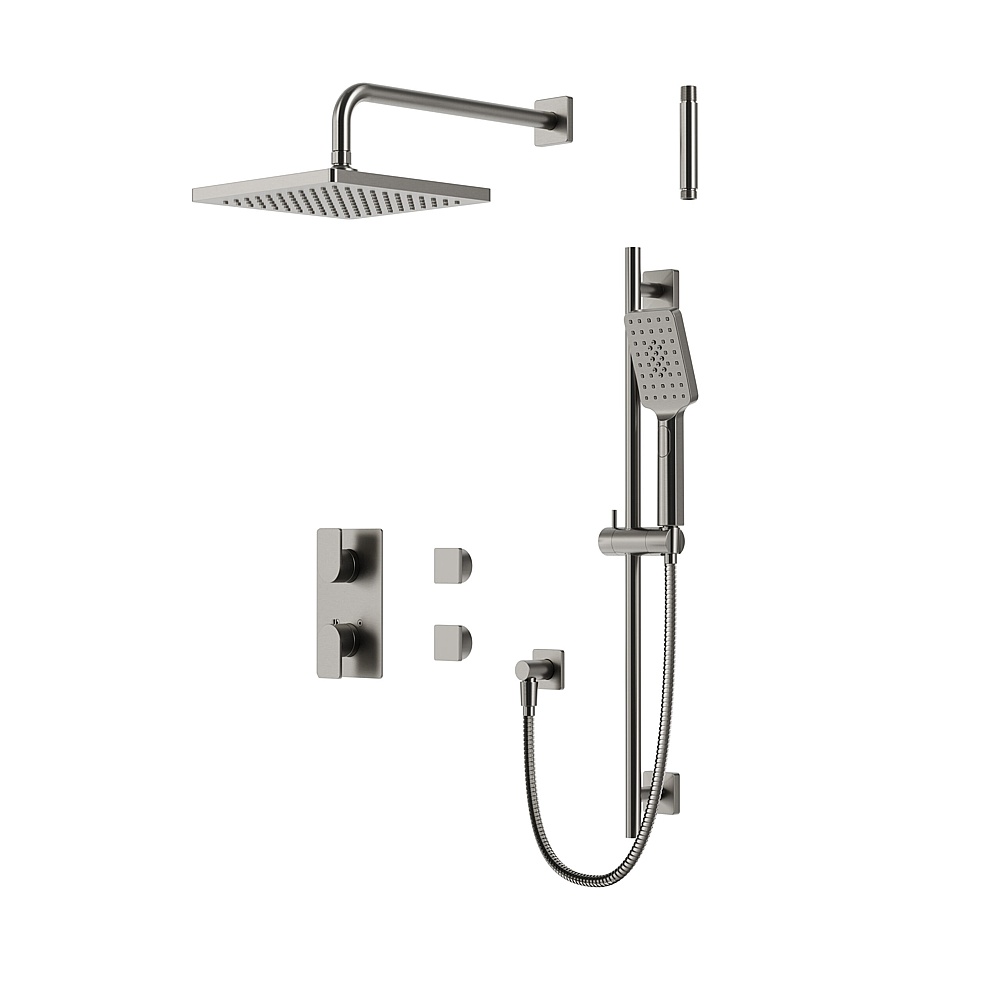 Aquabrass Xpress ABSZXPSK01GBNVD Xpsk01G Thermo Shower Kit - 2-Way Non Shared - Brushed Nickel PVD