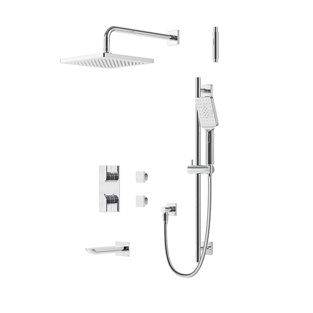 Aquabrass Xpress ABSZXPSK02GPC Xpsk02G Thermo Shower Kit 3-Way Non Shared - Polished Chrome