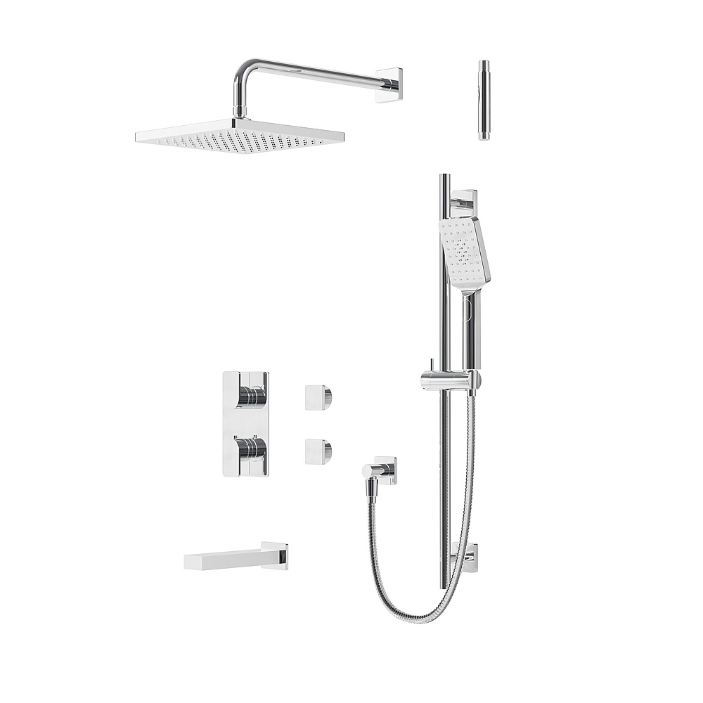 Aquabrass Xpress ABSZXPSK03GPC Xpsk03G Thermo Shower Kit 3-Way Non Shared - Brushed Nickel PVD
