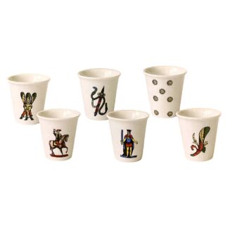 Adamo R10538 90ml Italian Playing Cards Macchiato Cups, 6 Pieces