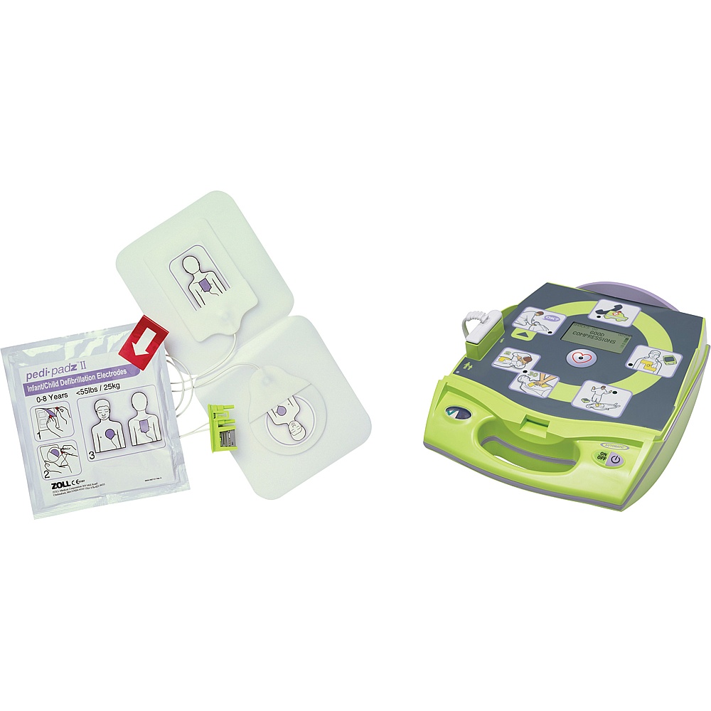 Zoll SGR006 AED Plus® Defibrillator with Bonus Pedi-Padz® II Electrodes, Automatic, English, Class 4