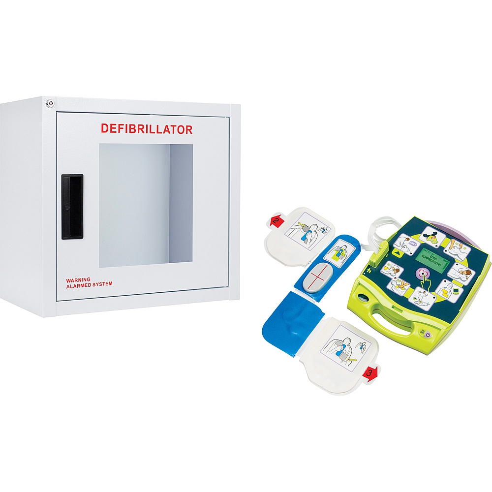 Zoll SHJ774 AED Plus® Defibrillator & Wall Cabinet Kit, Semi-Automatic, French, Class 4