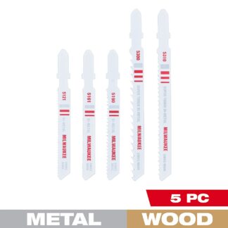 Milwaukee 49-22-1178 T-Shank Bi-Metal Jig Saw Blade Set, 5 Pack