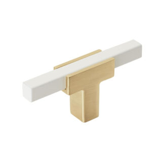Amerock BP67BGLWHT Urbanite Knob - Brushed Gold & White