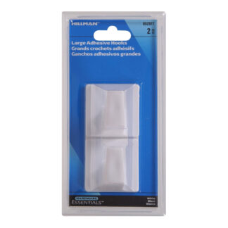 Hillman 852977 Large Plastic Hook, 2 Pack - White
