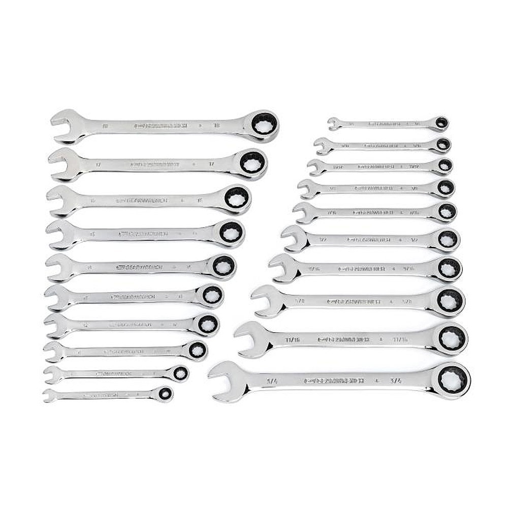 GEARWRENCH 35720-06 20 Piece 72-Tooth SAE/Metric Ratcheting Combination Wrench Set
