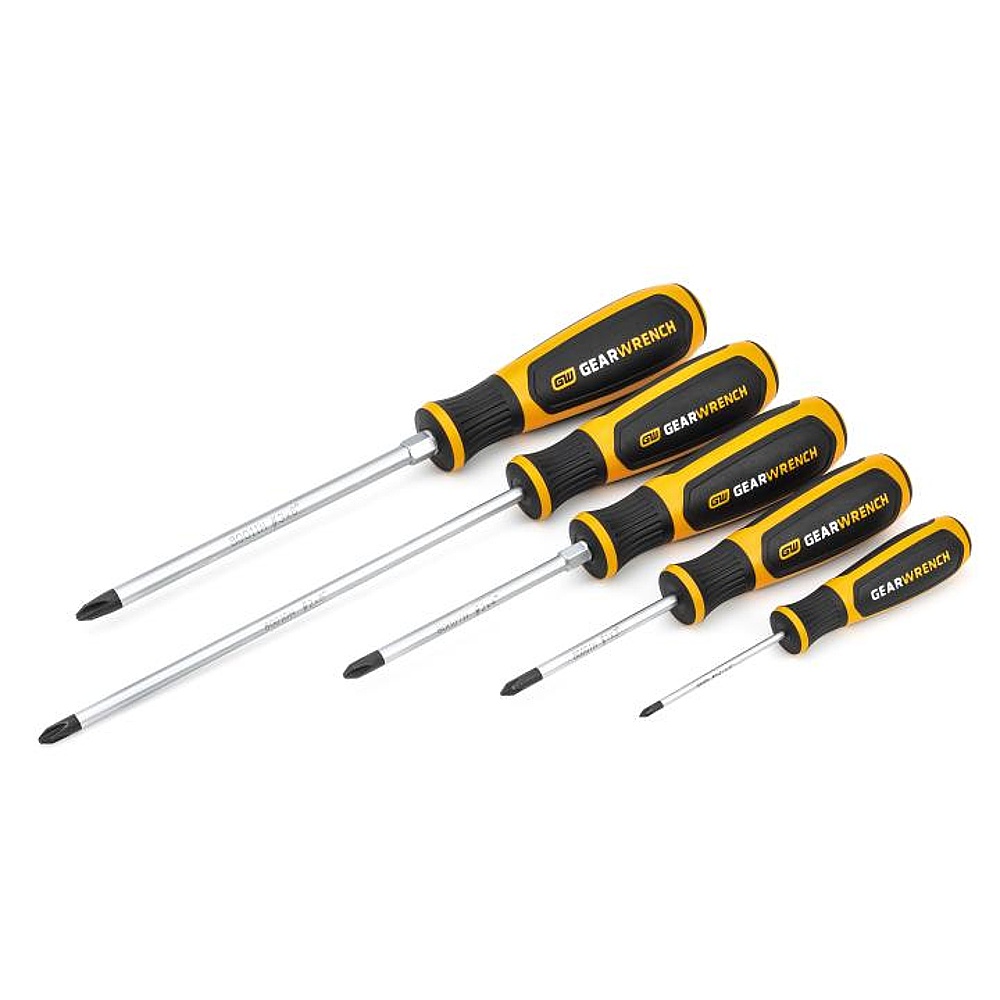 GEARWRENCH 80052H 5 Piece Phillips® Dual Material Screwdriver Set