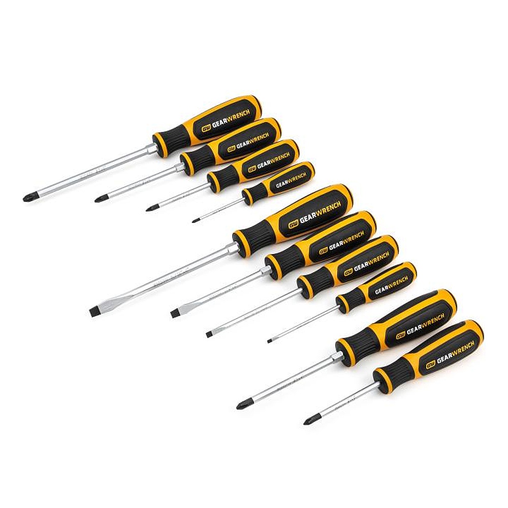 GEARWRENCH 80060H 10 Piece Phillips®/Slotted/Pozidriv® Dual Material Screwdriver Set