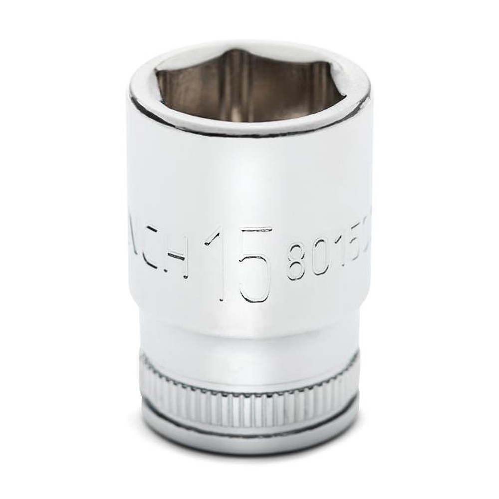 GEARWRENCH 80150S-06 1/4" Drive 6 Point Mid Length Metric Socket 15mm
