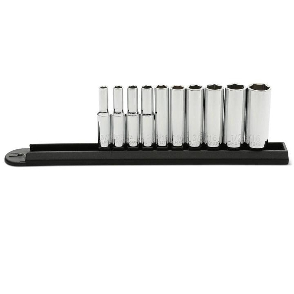 GEARWRENCH 80305 10 Piece 1/4 Drive 6 Point Deep SAE Socket Set